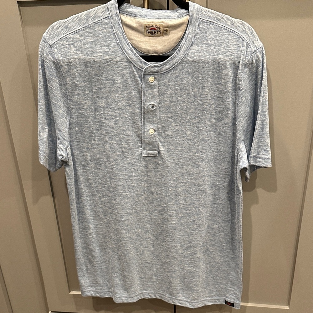 Faherty Light Blue Casual Button Down Shirt